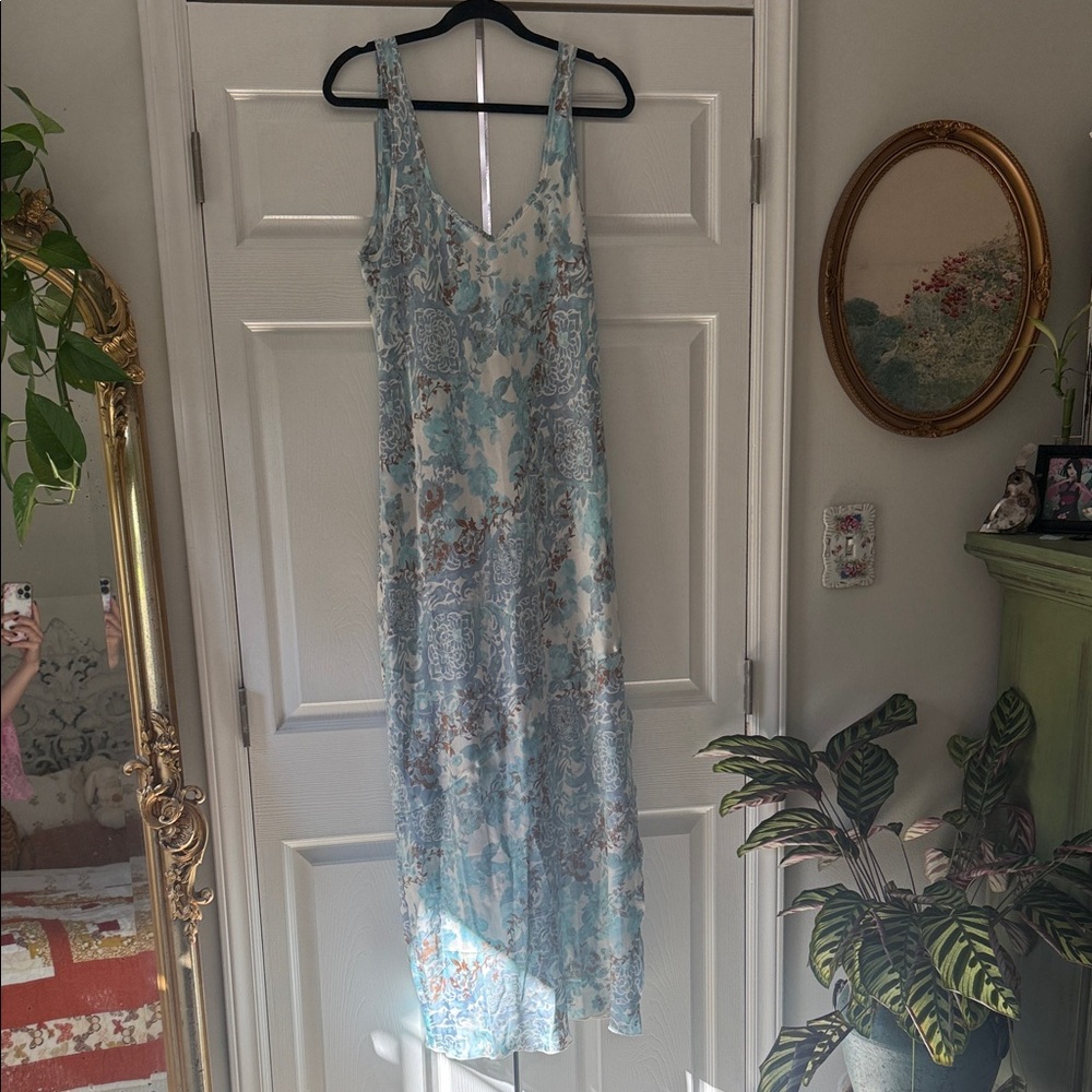 Free People Blue and White Floral Maxi Dress